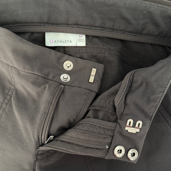 Athleta Wander Black Travel Performance Pants Stretchy Pockets Size 8 Petite - Picture 4 of 10